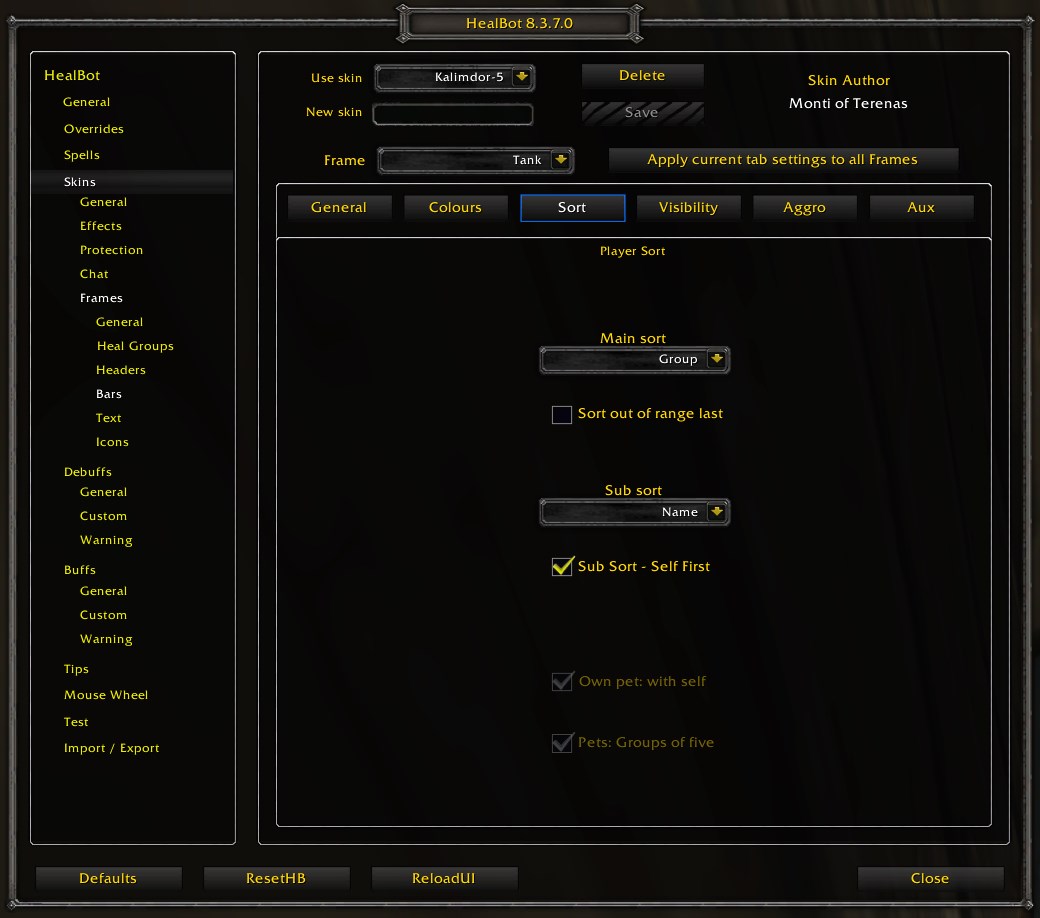 optionsskinsframesbarssort [Healbot Help]